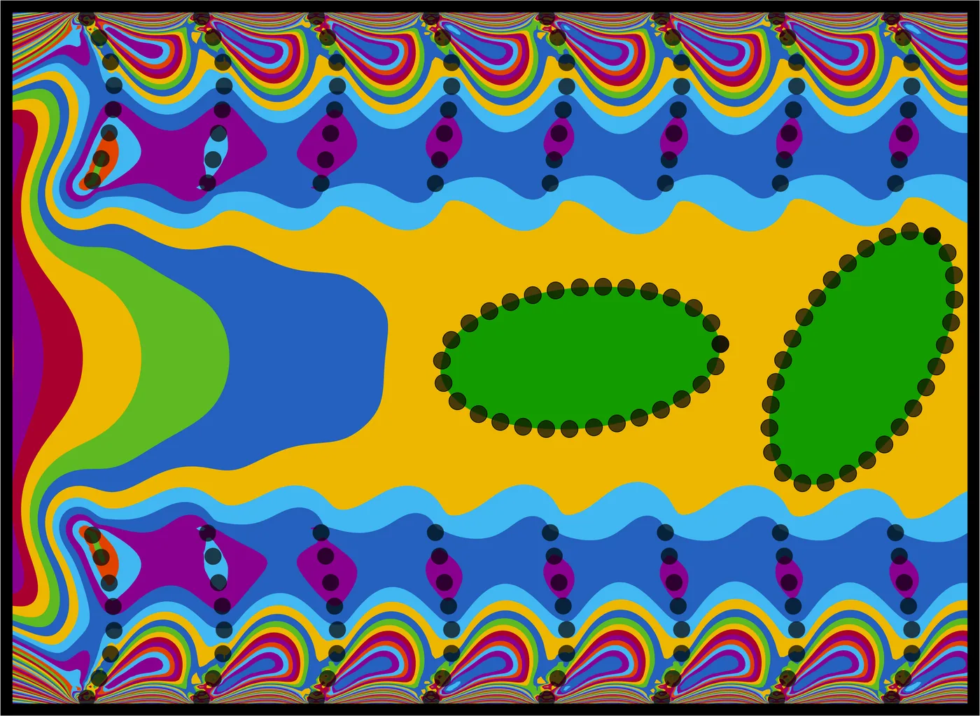 Cilia Particle Interaction: flow field around an array of cilia transporting particles